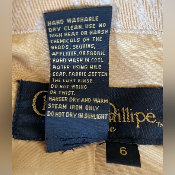 CHRISTINE PHILLIPË L’IMAGE RHINESTONE EMBELLISHED BUTTON FR COLLARED JACKET SZ 6 - Picture 11 of 12